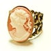 Vintage Coral Cameo Silhouette Ring