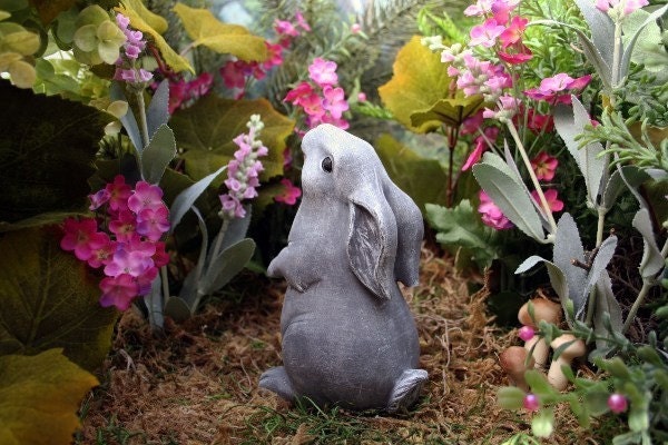 Moon Gazing Hare Sculpture Baby Bunny Pagan Statue
