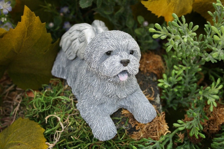 Dog Angel Statues - Dog Memorials - Mixed Breed, Terrier, Shih Tsu, Bichon Frise