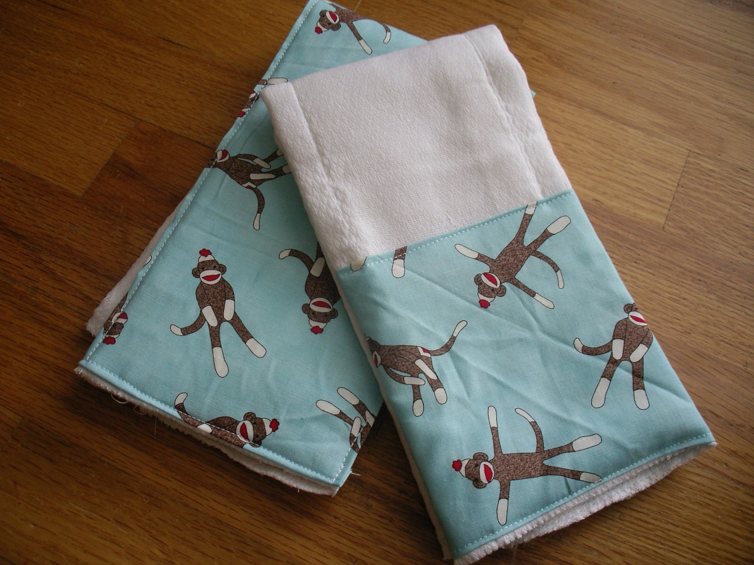 Baby Boutique Burp Cloth Set--Funky Monkey