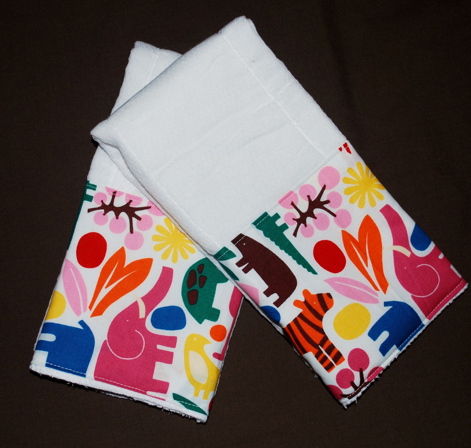 Boutique Burp Cloth sets......2-D Zoo Primary Boutique Burp Cloth Set