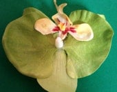 Bright Green Orchid barrette or bobby pin
