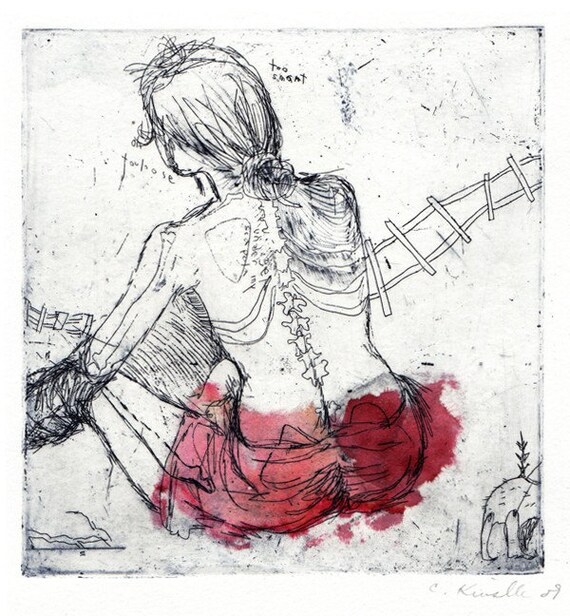 Too smart, Toulouse,OOAK Rose Blotted excerpt from The Road