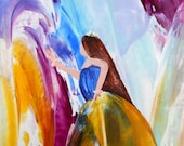 My Lovely Hula Girl Encaustic Original Painting from Kauai Hawaii