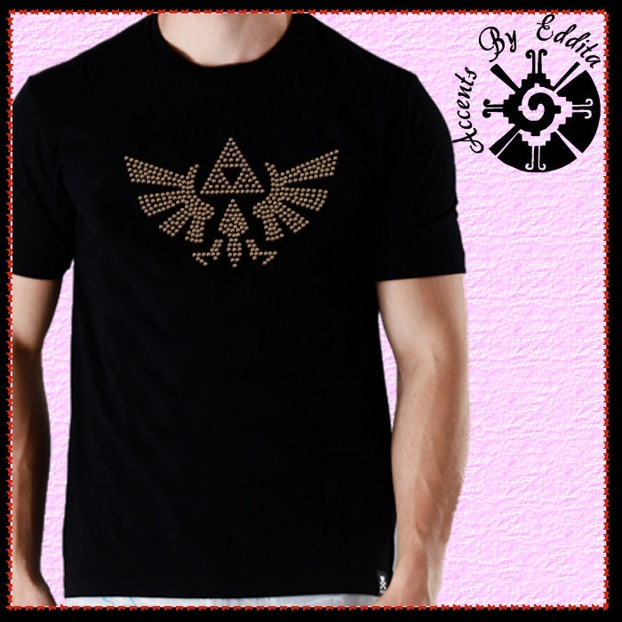 Zelda Triforce Rhinestud Logo DIY Crest of Hyrule Iron On Transfer Great Guys Valentines under 15 Gift