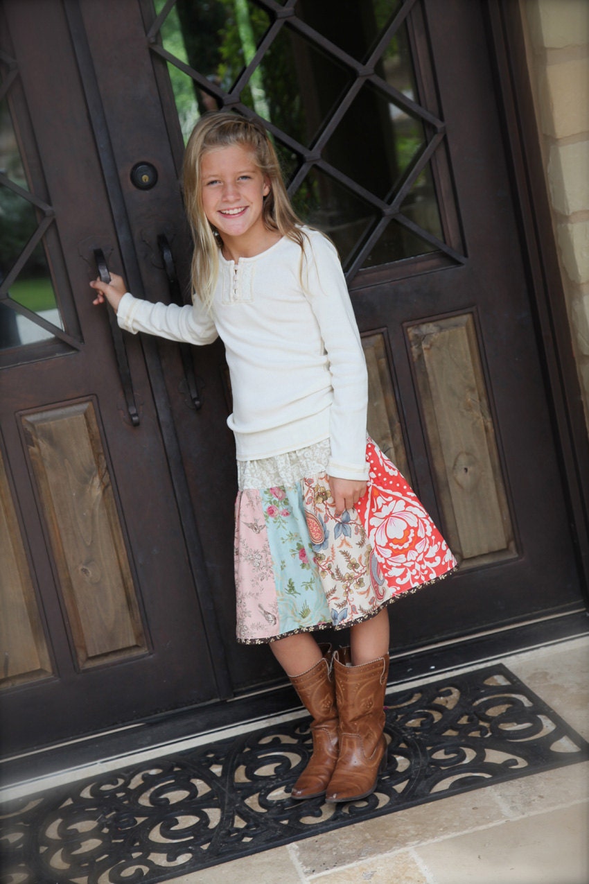 GIRLS Twirl Panel Skirt DIY PDF Tutorial Pattern 18m - 10 years