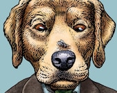William Golding Retriever signed print