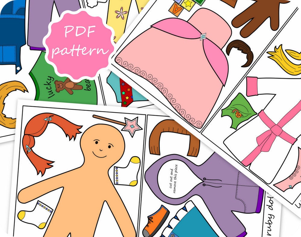 Ruby Magnetic Paper Doll PDF Pattern - Instant Download