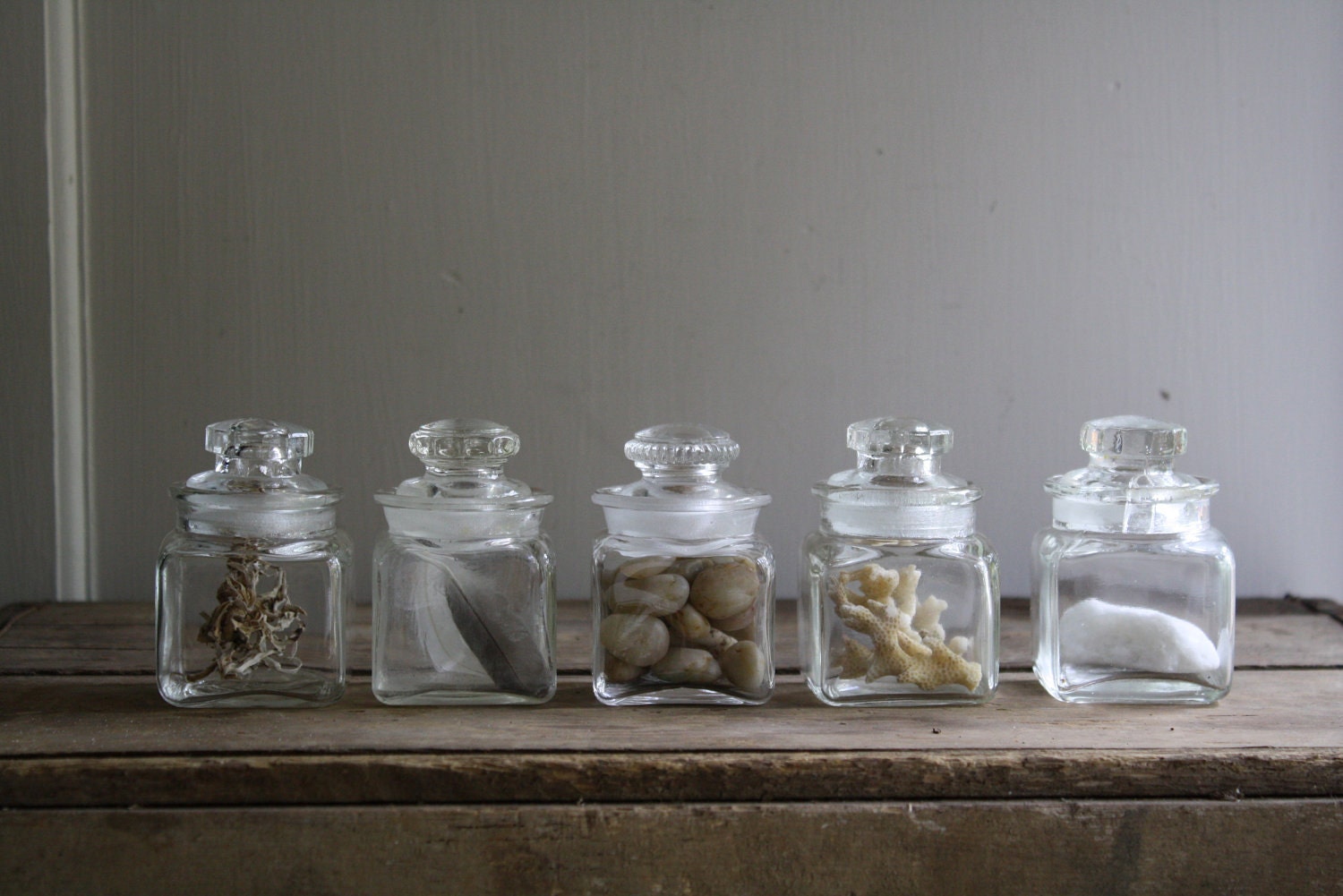 vintage glass apothecary jars