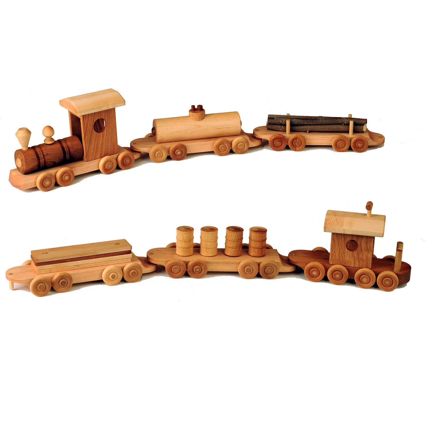 Six Piece Wooden Train Set
