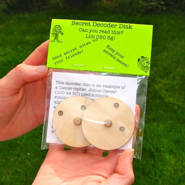 Secret Message Decoder Disk - Wooden Toy Spy Disk