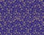 Gold Flowers on Navy Blue Japanese Yuzen Chiyogami Washi Paper Sheet 23 x 15 cm (9 x 6 inches)