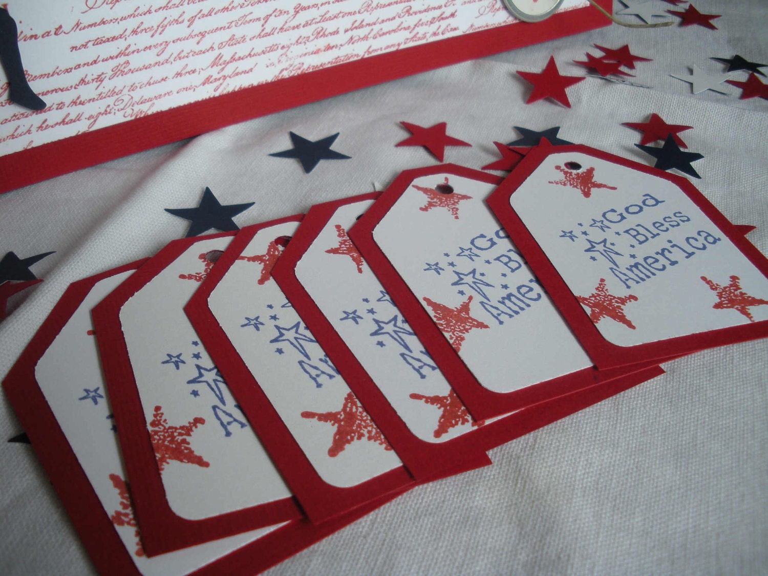 God Bless America Handmade Tags