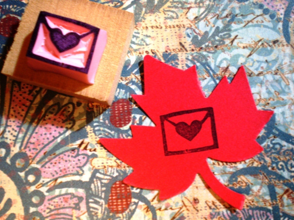 mini love letter hand carved rubber stamp
