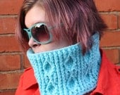 Turquoise Neckwarmer with Diamonds - Free International Shipping