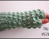 PATTERN - Crochet Hori Bobbles Fingerless Gloves - Free International Shipping