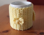 Yellow Mug Cozy With Bow - Free International Shipping