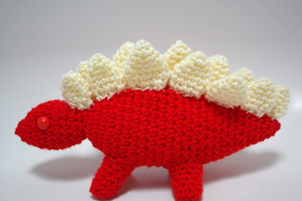 Red Steggy-The-Saurus Amigurumi Plush - Ready to Ship