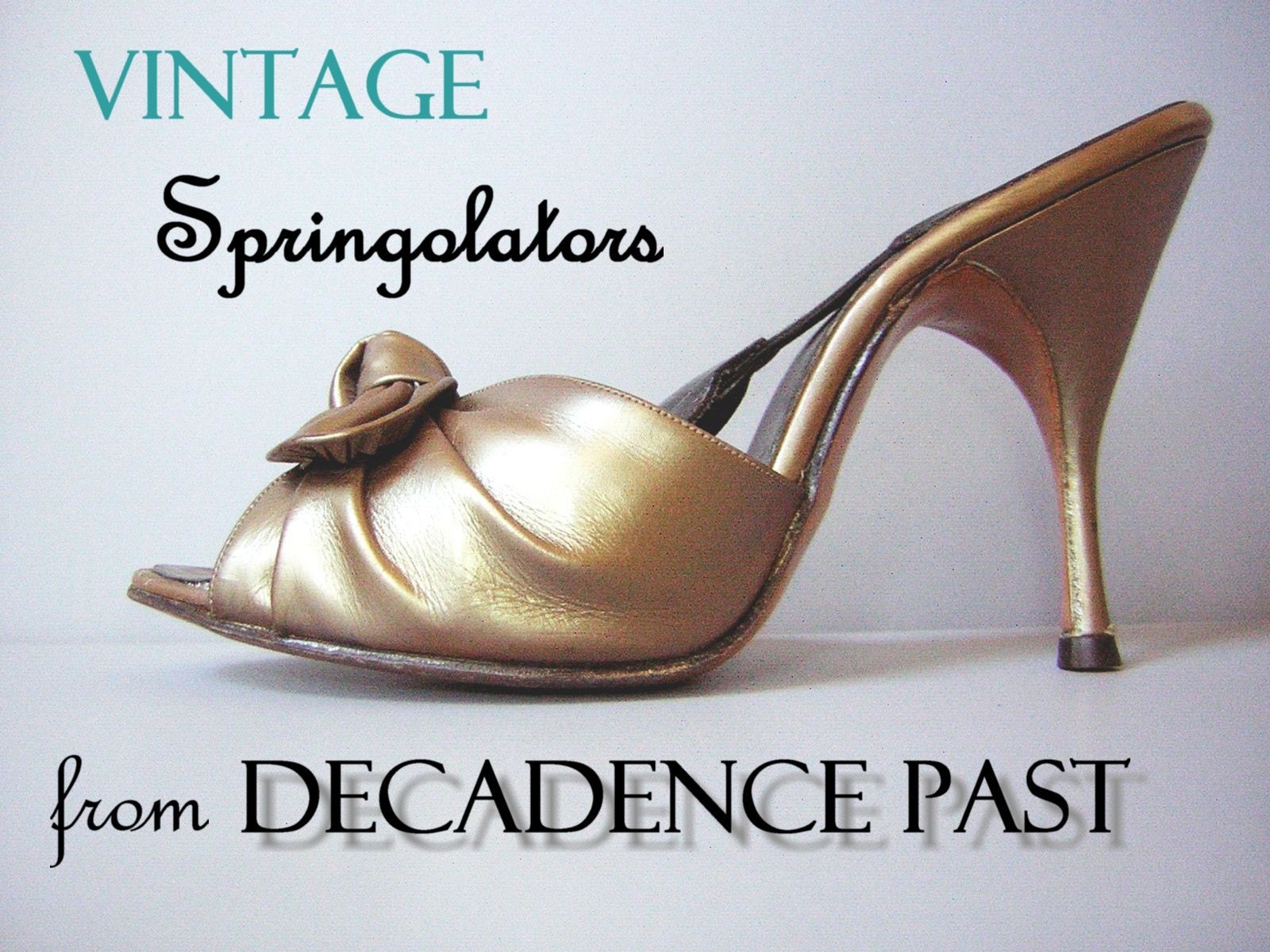 Vintage 50s SPRINGOLATOR Gold High Heels RESERVED by DecadencePast
