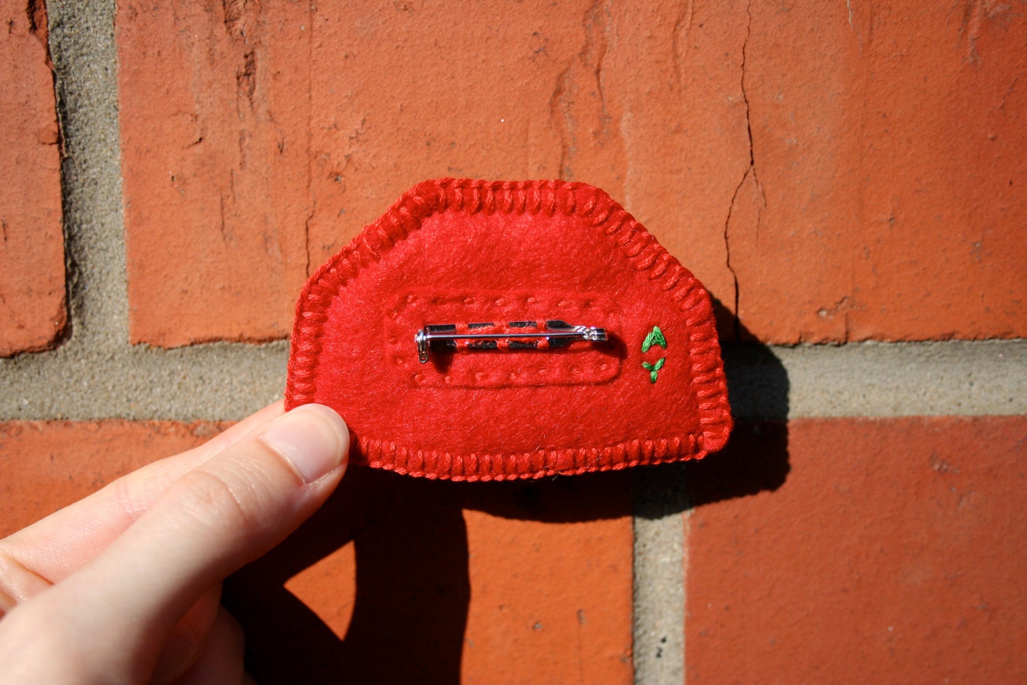 Geometric rainbow felt brooch Red / orange / yellow / green / blue