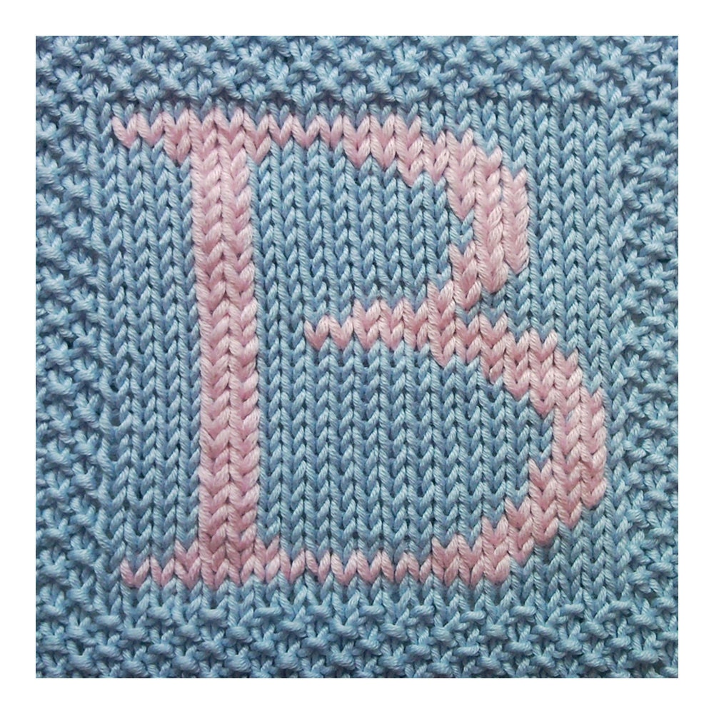 PDF Knitting pattern capital letter B afghan / blanket square - instant download after purchase