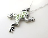 Frog necklace in silver and concrete - made to order