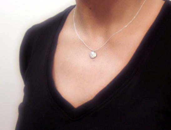 Tiny Chickadee necklace - silver bird pendant