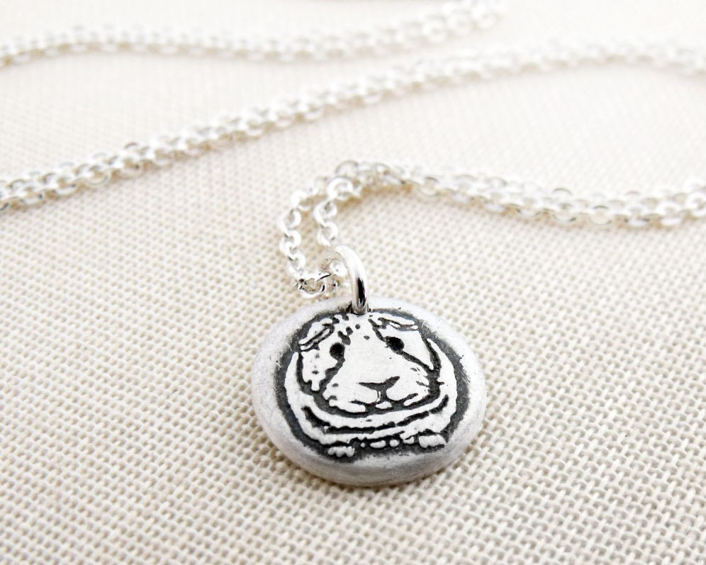  Necklace on Tiny Guinea Pig Necklace Silver By Lulubugjewelry On Etsy