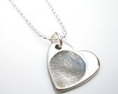 Silver Fingerprint Necklace, Silver Fingerprint Jewelry,  Baby Fingerprint Necklace, Mother, Personalized