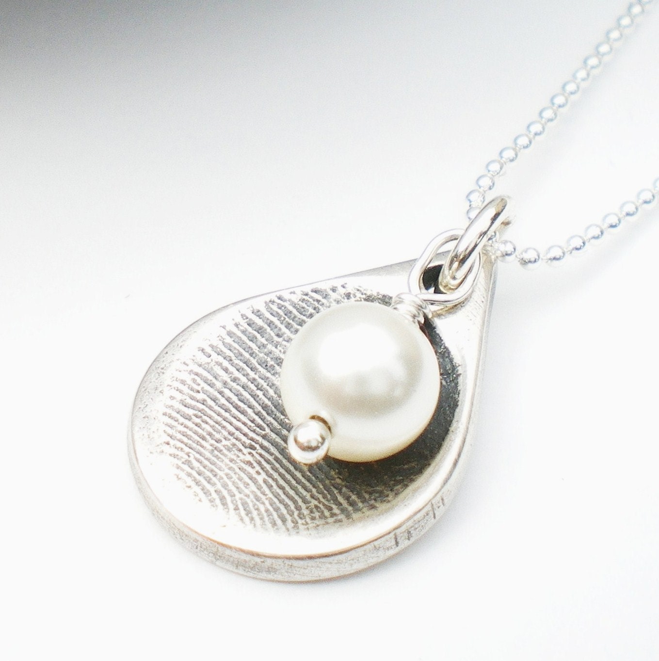 Silver Fingerprint Necklace, Silver Fingerprint Jewelry,  Baby Fingerprint Necklace, Mother Necklace,Customized, Personalized