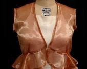 Metallic Silk Bolero In Tangerine And Gold