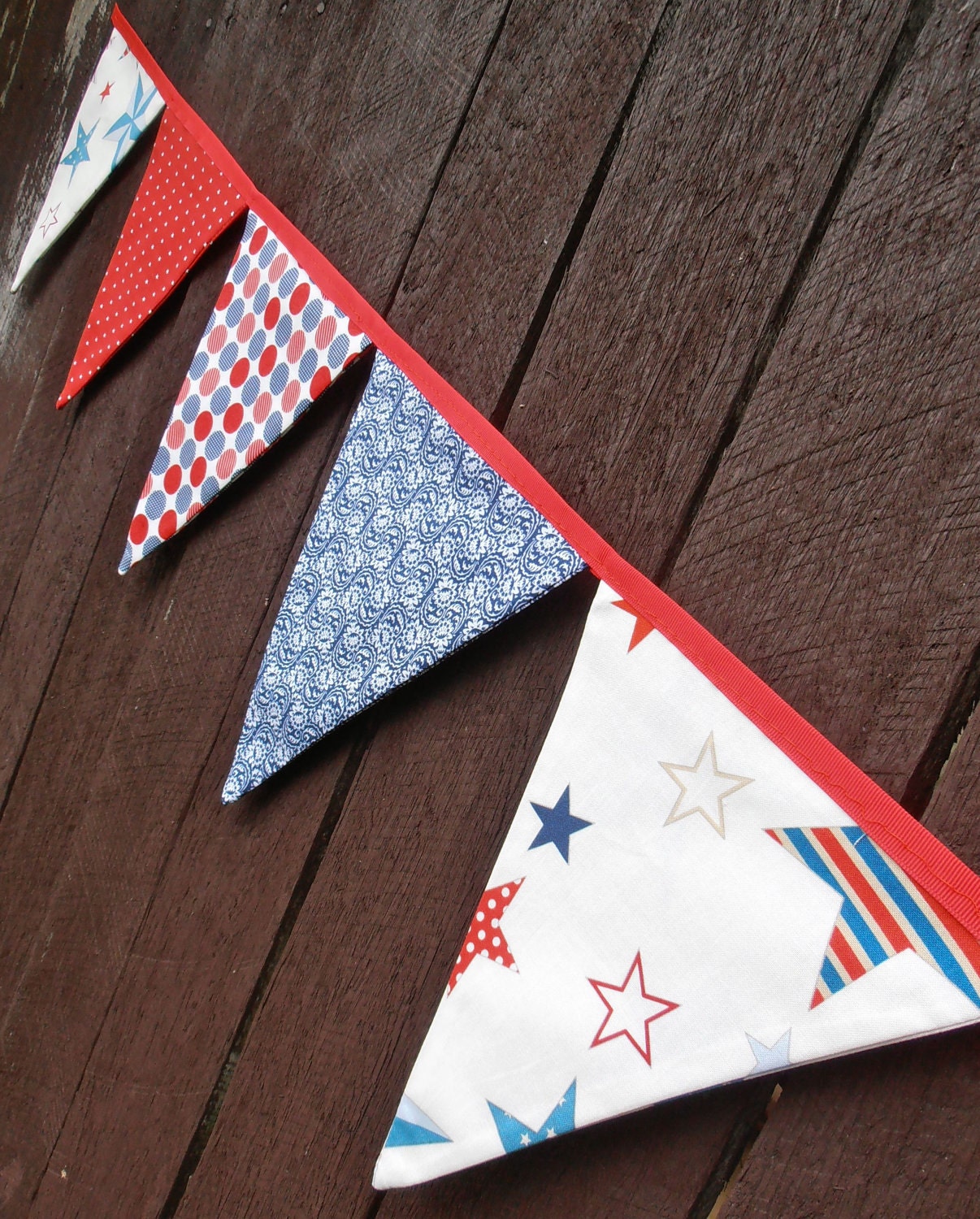 Bunting / Flags / Pennant Strings - 4th Of July Stars and Stripes (Riley Blake)