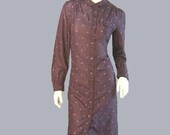 PREPPY PINSTRIPES Vintage 80's Menswear-Inspired Shirt Dress M