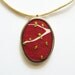 Little Leaves Embroidered Red Pendant Necklace