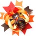 Deluxe Layered Happy Thanksgiving Tom Turkey Ribbon Clip