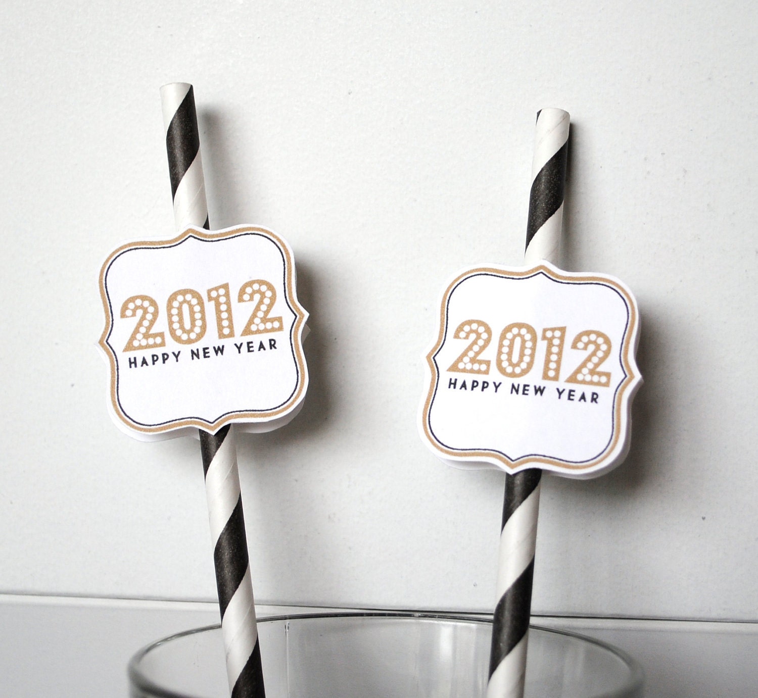 New Years Drink Straw Medallions - PRINTABLE
