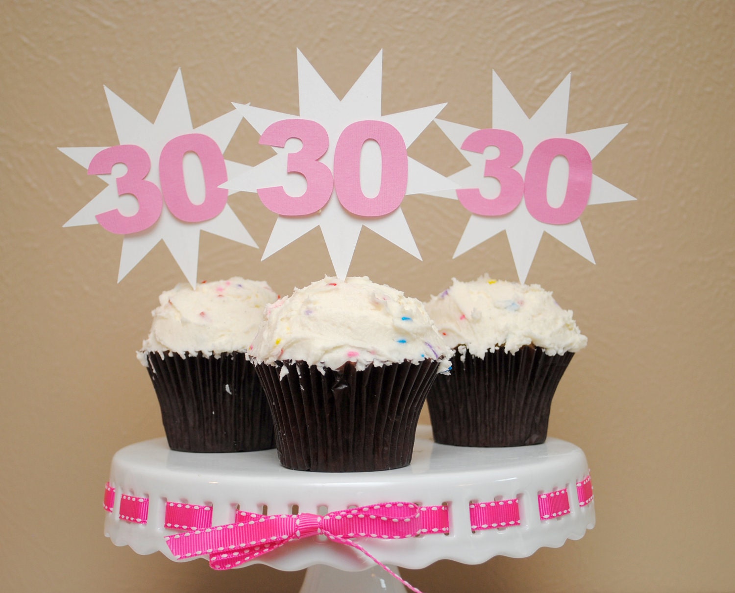 Star Burst Number Cupcake Toppers