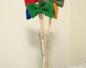 Bow Ties on a Stick photobooth prop FELT COLOR set of 6