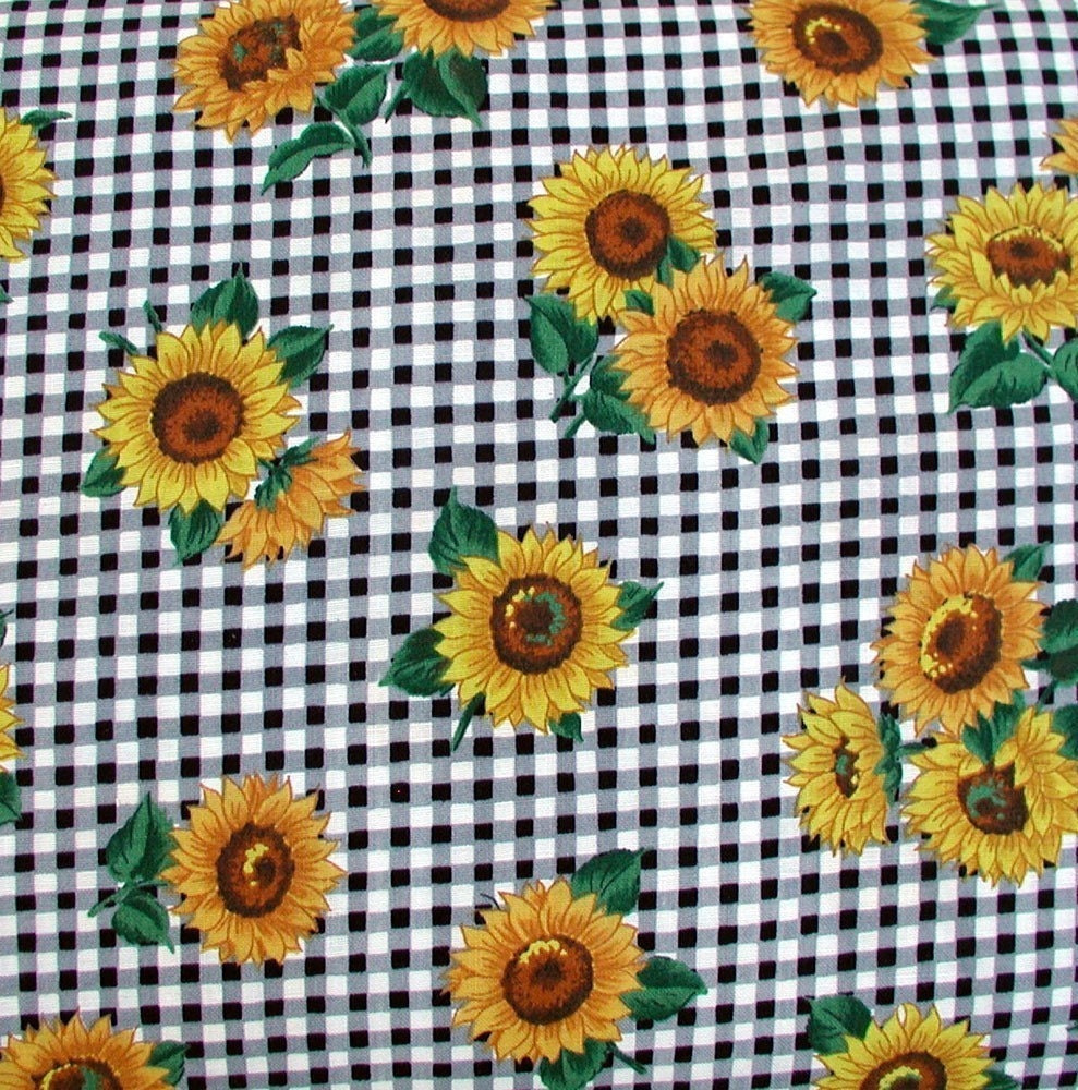 Sunflower Fabric New Cotton 1 Yard by on Etsy