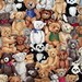 Teddy Bear Fabric - New - Cotton - 1 Yard