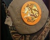 Special Edition Hand painted Celtic Knot Horse Painting Wearable Art Messanger Bag Shoulder Purse