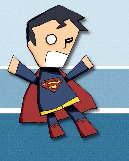 Superman Super Hero Art Print