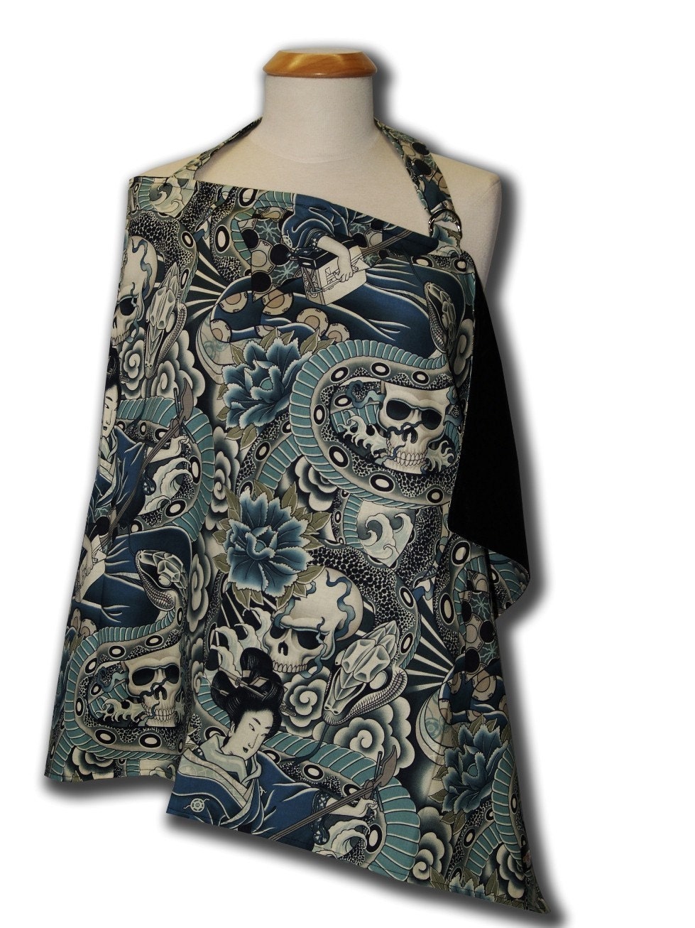 Breastfeeding (nursing cover) Tattoo Zen Teal Cover Up by MamaSan Maternity - baby shower gift