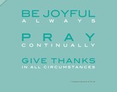Modern Scripture Art Print, Joy Pray Thanks, Christian Wall Art (8x10)