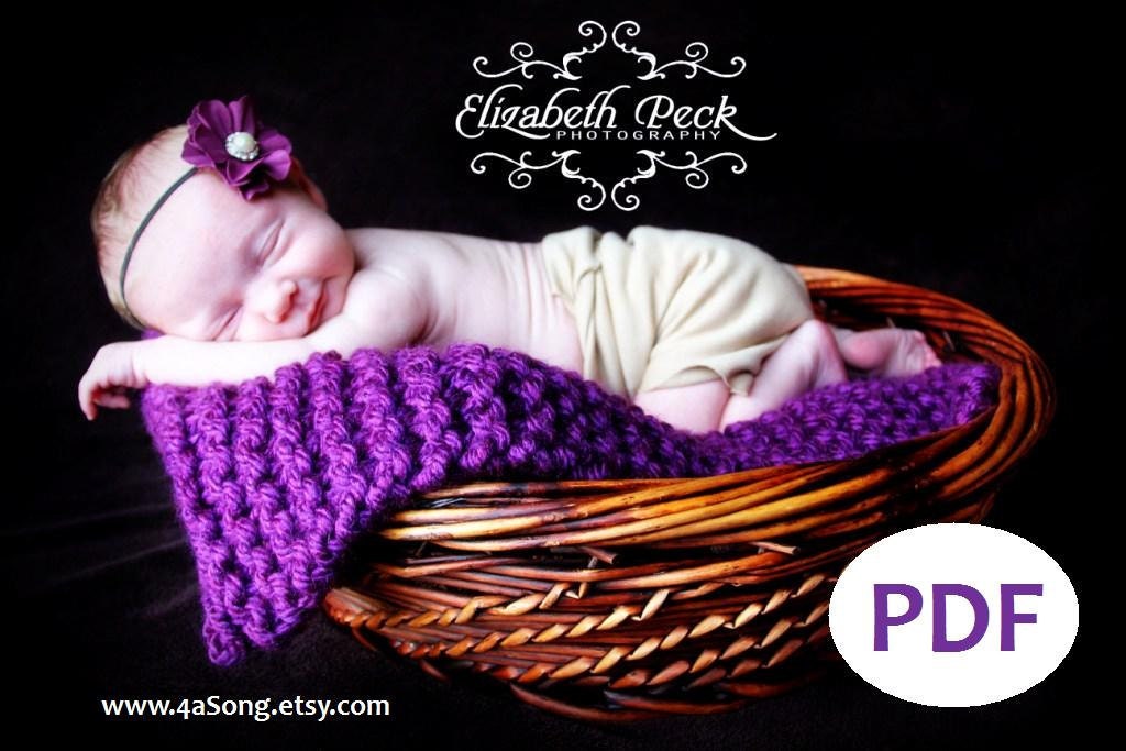 Mini Blanket Photo Prop Knitting Pattern PDF Number 123 -- INSTANT DOWNLOAD -- Beginner Project -- Over 16,000 patterns sold
