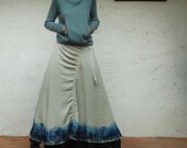 Chinese ink and wash painting layered skirt (Q1103)