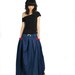Red Pocket - silky linen maxi SKirt (Q1001)