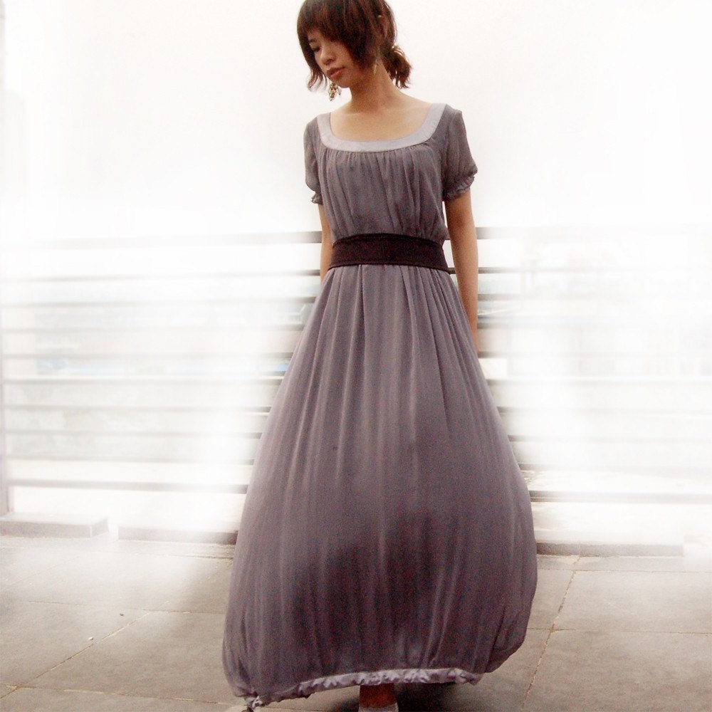 Aegon 2 silk chiffon long dress (Q1010)