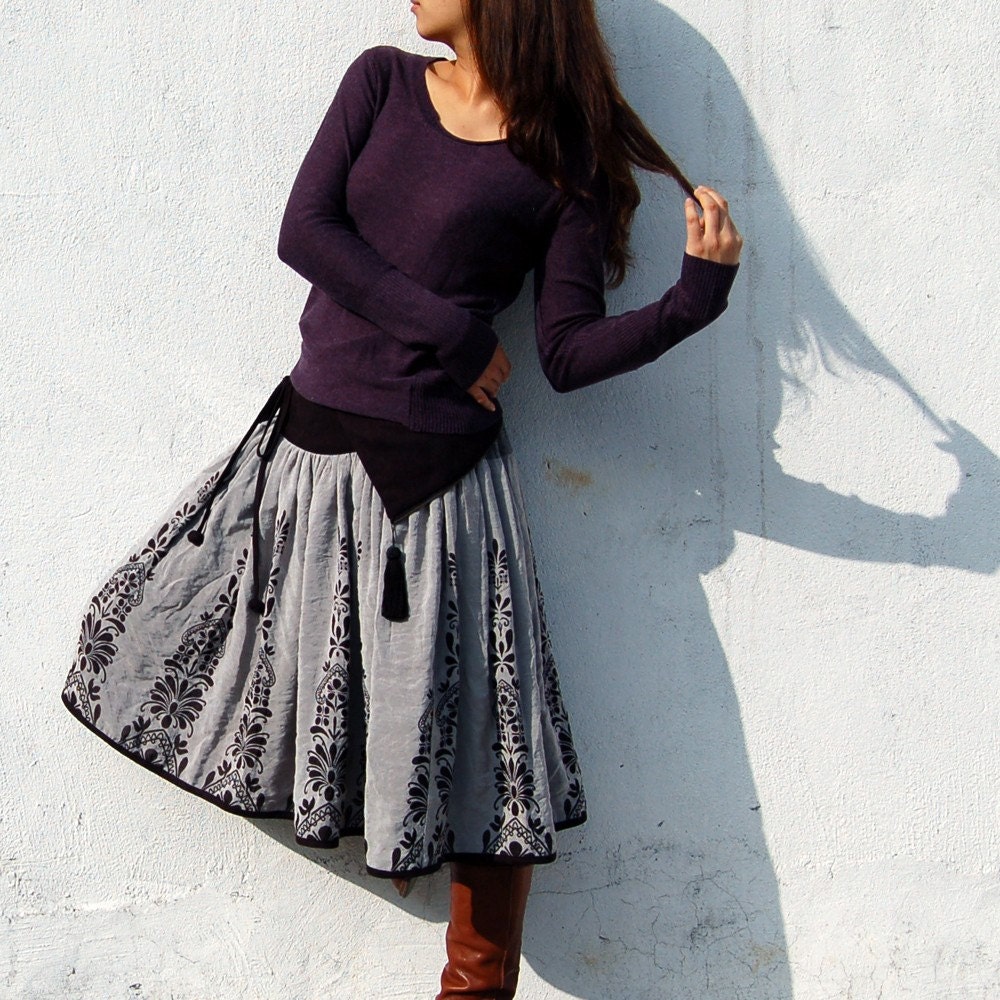 Vol de Nuit reversible Jacquard skirt (Q1101)