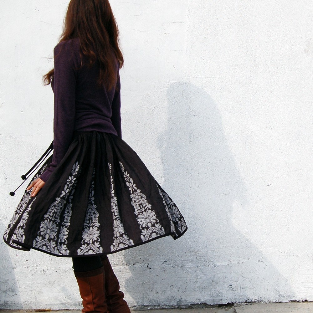 Vol de Nuit reversible Jacquard skirt (Q1101)